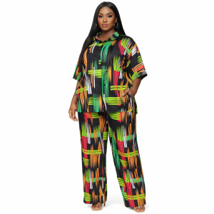 Abstract Pattern Two Piece Fabric Outfit